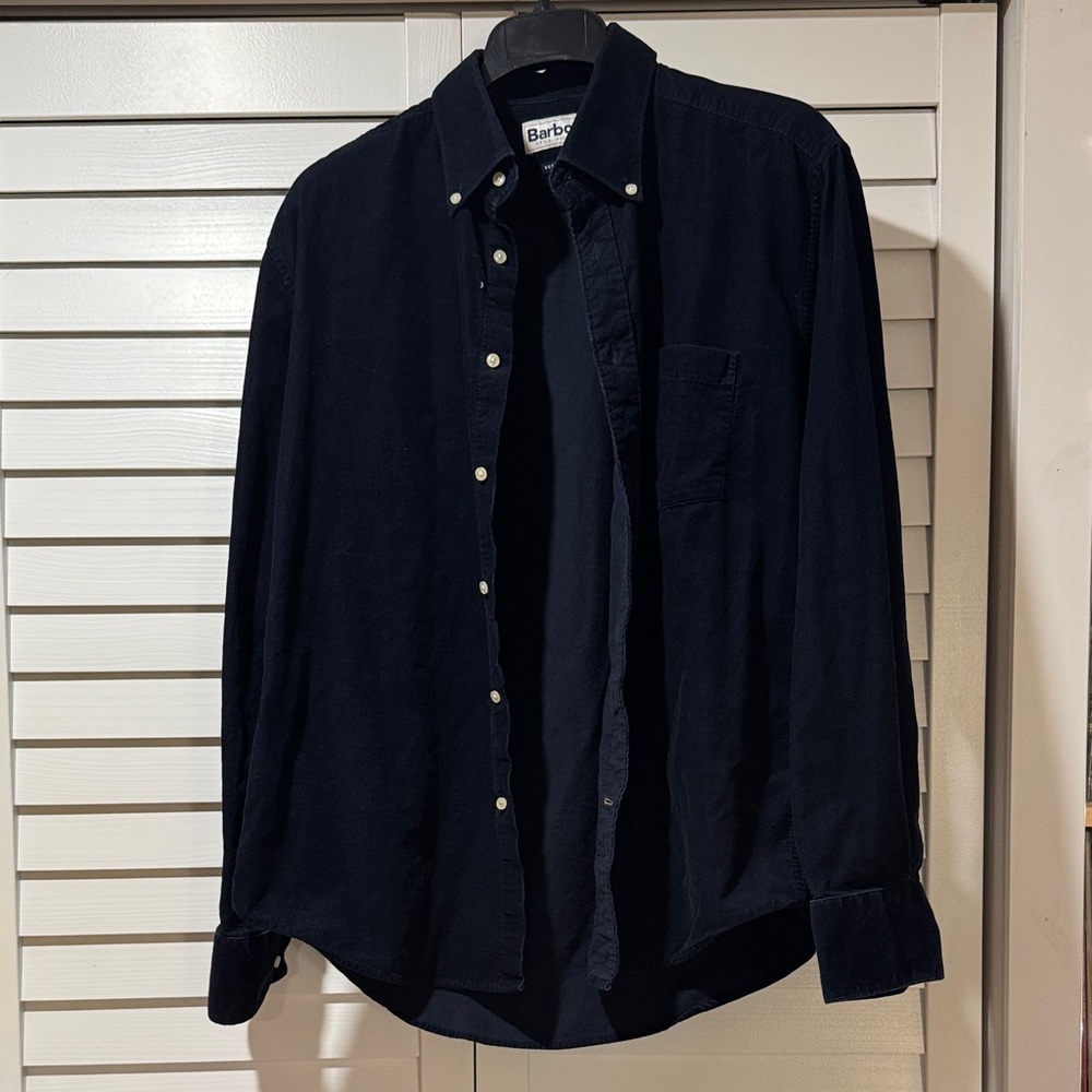 Barbour blue corduroy shirt size M